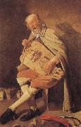 Georges de La Tour Hurdy-Gurdy Player painting